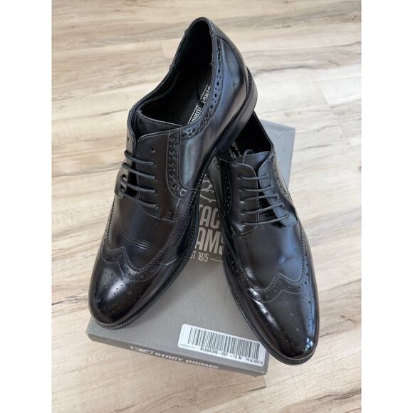 Stacy Adams Garrison wing tip Oxford black dress shoe main image 4